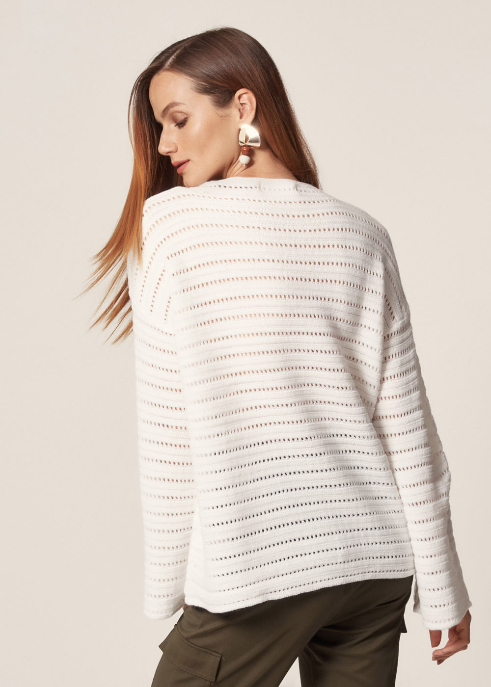 blusa de tricot aberta