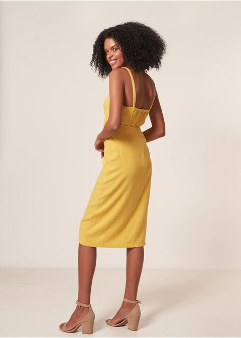 Saia Midi Evasê Linen Saia Midi Evasê Linen