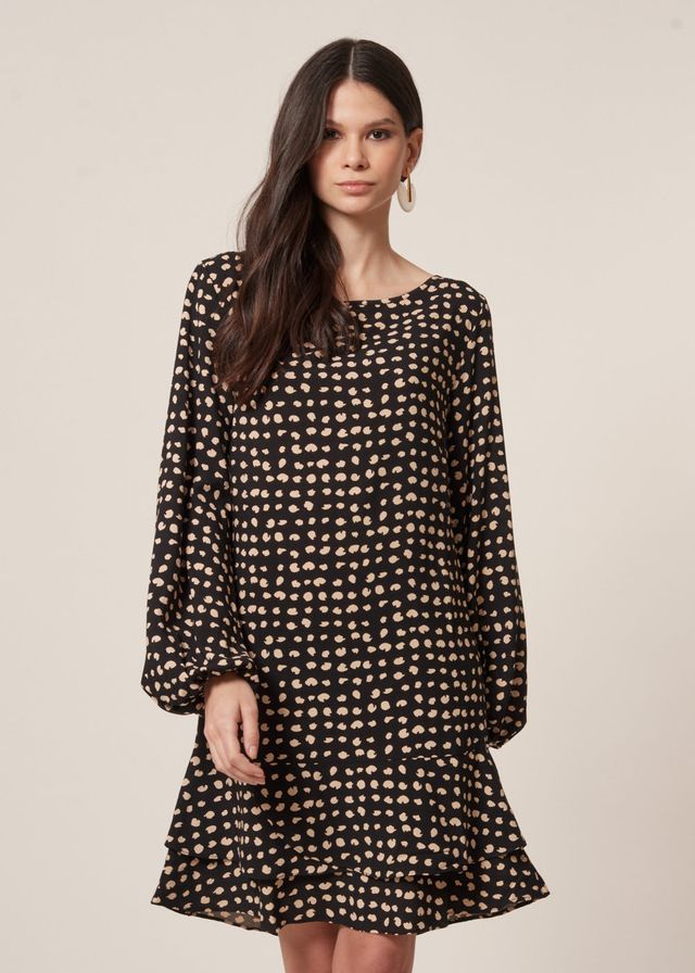 Vestido M/L Estampa Pipoca