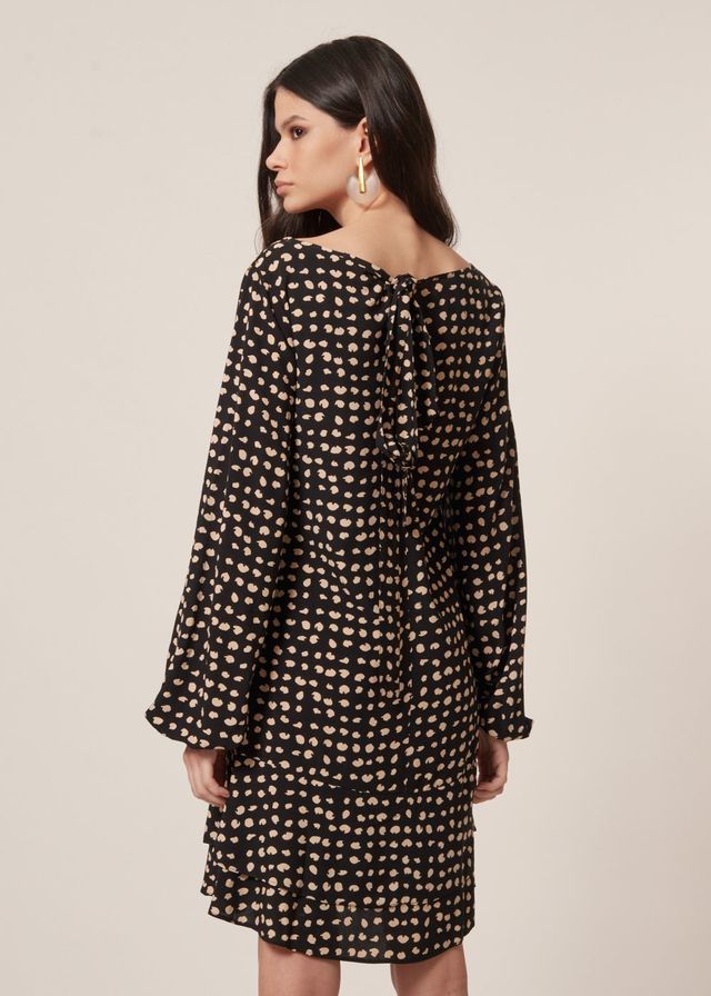 Vestido M/L Estampa Pipoca